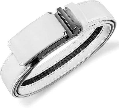 DOOPAI Belt Men, Ratchet Dress Adjustable 1 3/8" Sliding Leather Designer, Size Length Can be Cut, with Gift Box