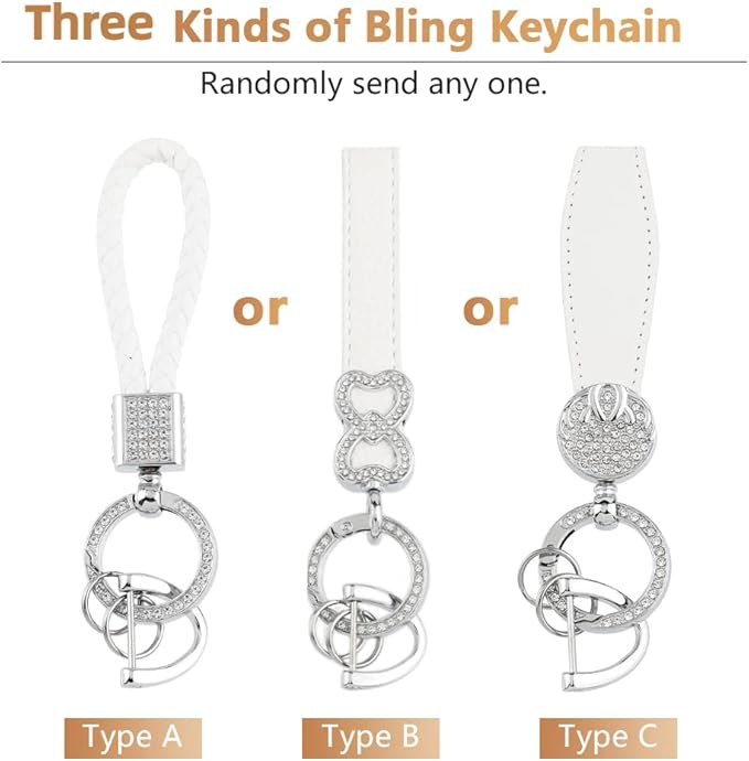 PIFOOG Key Fob Cover for Honda Accord Civic CRV Pilot Passport Insight Accessories White TPU 5 Buttons Smart Keys Case Shell Protector Bling Car Keychain Girly Women