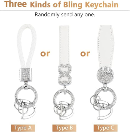 PIFOOG Key Fob Cover for Honda Accord Civic CRV Pilot Passport Insight Accessories White TPU 5 Buttons Smart Keys Case Shell Protector Bling Car Keychain Girly Women