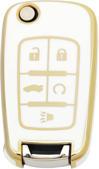 TPU Key Fob Cover fit for Chevy Equinox Cruze Malibu Camaro Trax Impala Sonic for Buick Lacrosse Trunk GMC Key Fob