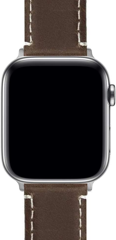 BARTON WATCH BANDS - Top Grain Leather Watch Bands Compatible with Apple Watch Models - 1, 2, 3, 4, 5, 6, 7, 8, 9, 10, SE, Ultra & Ultra 2