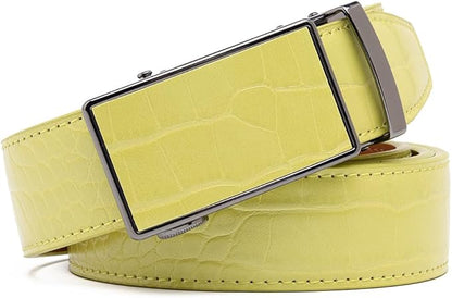 Fabio Valenti Mens Belt,Ratchet Belt Dress with 1 3/8" Genuine Leather with Easier Adjustable Buckle, Trim to Fit