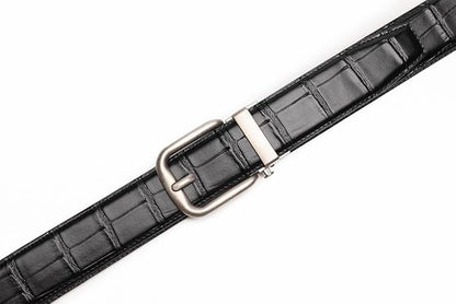 Fabio Valenti Men's Genuine Leather Ratchet Dress Belt with Automatic Buckle, Adjustiable Sizes, Handmade, All leather Strap