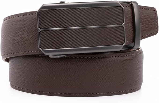 Fabio Valenti Mens Belt,Ratchet Belt Dress with 1 3/8" Genuine Leather with Easier Adjustable Buckle, Trim to Fit