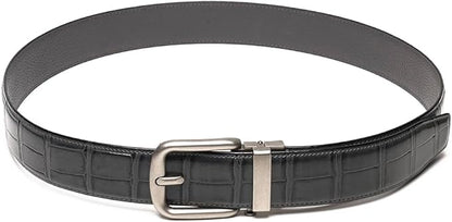 Fabio Valenti Men's Genuine Leather Ratchet Dress Belt with Automatic Buckle, Adjustiable Sizes, Handmade, All leather Strap
