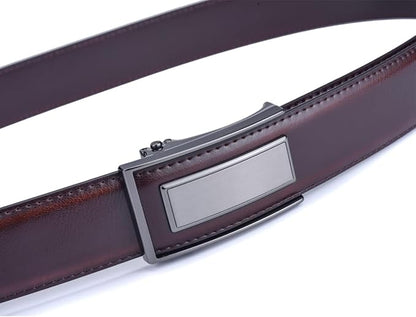 Men’s Belt Beltox Ratchet Dress Leather Buckle Belt Black Brown Blue 1 3/8” Gift Box