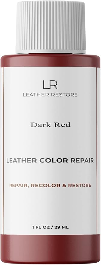Leather Color Repair, Dark Red 1 OZ - Repair, Recolor and Restore Couch, Furniture, Auto Interior, Car Seats, Vinyl and Shoes