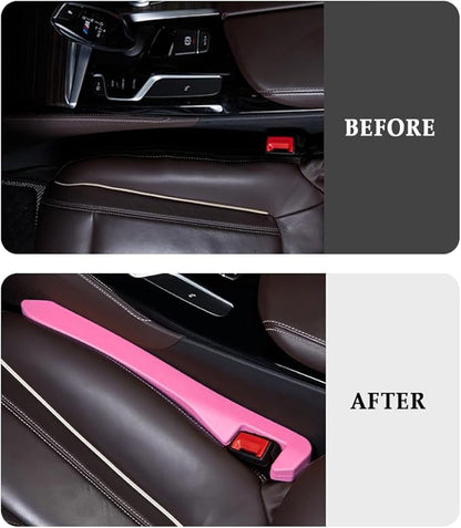 IHOTDER 2PCS Car Seat Gap Filler,Super Flexible Car Side Seat Gap Filler Car interior Accessories,Universal CCar Organizer Between Seats for Tightly Filling Seat Gaps (Pink)……