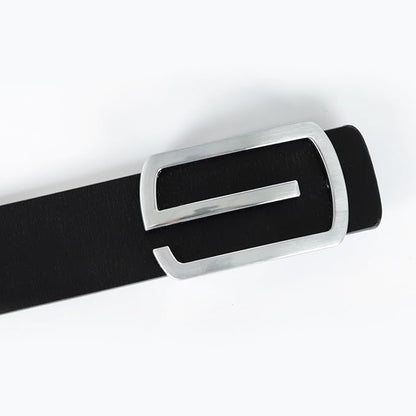 Aurolran Men&Womens Leather Dress Belt Business Automatic Buckle Belt Color-Black Silver Gold