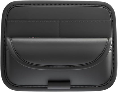 GGCLIMAX Car Organizers And Storage Luxury Leather Car Sun Visor Organizer Multi Compartment Eyeglasses Card And Pen Holder Universal Fit 3 Color Options(Black-1pc)