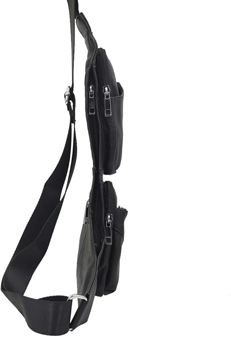 Hebetag Leather Sling Bag Crossbody Backpack for Men Women Travel Outdoor Camping