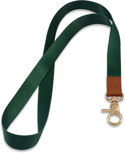 Lanyard, Long Neck Lanyard Key Lanyard, Id Badge Lanyard for Women and Men, Cute Cool Lanyard Strap for Car Keys, Card Holder, Whistle, Keychain, Wallet (Dark Green)