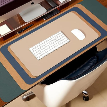 Cork Desk Mat - Dual-Sided Desk Pad for Office and Home - Desk Organization and Accessories - Ideal for Large Mouse Pad and Desk Mats on Top of Desks(Beige,36"x 17")