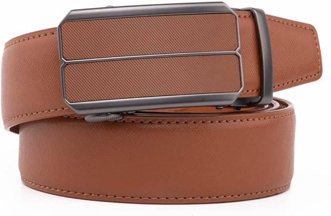Fabio Valenti Mens Belt,Ratchet Belt Dress with 1 3/8" Genuine Leather with Easier Adjustable Buckle, Trim to Fit