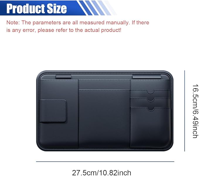 ZIMISI Sun Visor Organizer, Multi-Pocket Car Registration and Insurance Holder, Sunglass Holder for Car, Automotive Visor Organizer for Card License Registration Pen Ticket