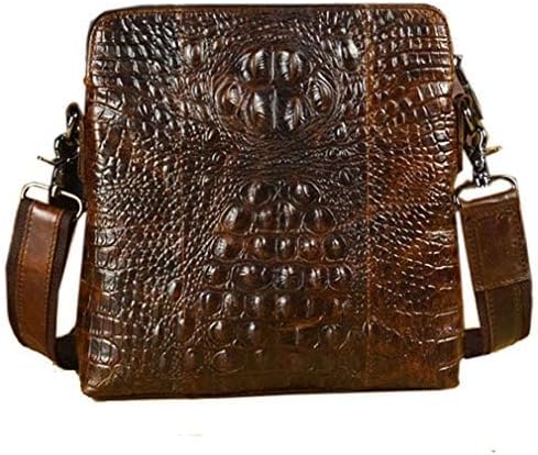 Hebetag Small Leather Sling Shoulder Bag Messenger Pack for Men Women Outdoor Travel Business