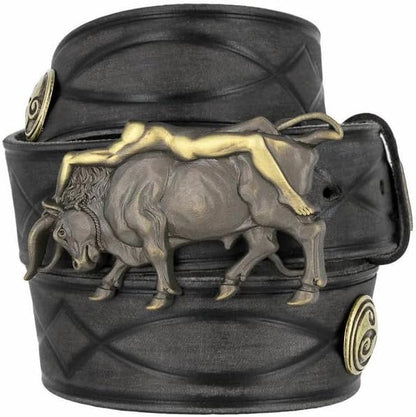 Genuine Full Grain Western Engraved Tooled Leather Strap or Belt 1-1/2" Wide