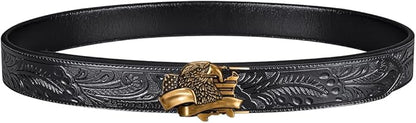 Dubulle Men's Ratchet Belt Gold/Black/Red/Green/Blue/White Automatic Buckle Business Casual Belt Gift - Adjustable Fit
