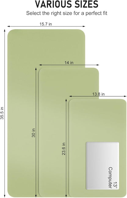 Desk Pad, 35.5" x 17" PU Leather Non-Slip Desk Mat Large Mouse Pad for Desktop, Waterproof Laptop Computer Writing Mat for Office, Home, Work, Gaming, Green
