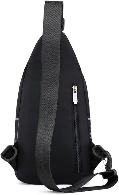 Hebetag Leather Sling Bag Crossbody Backpack for Men Women Travel Outdoor Camping