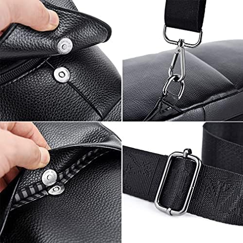 Hebetag Leather Sling Bag Crossbody Backpack for Men Women Travel Outdoor Camping
