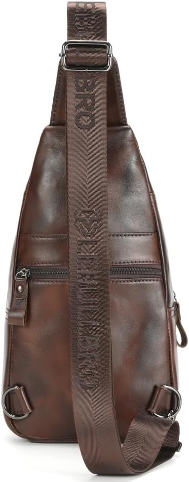 Sling Bag for Men Genuine Leather Chest Bag Crossbody Backpack Travel Hiking Outdoor Sport