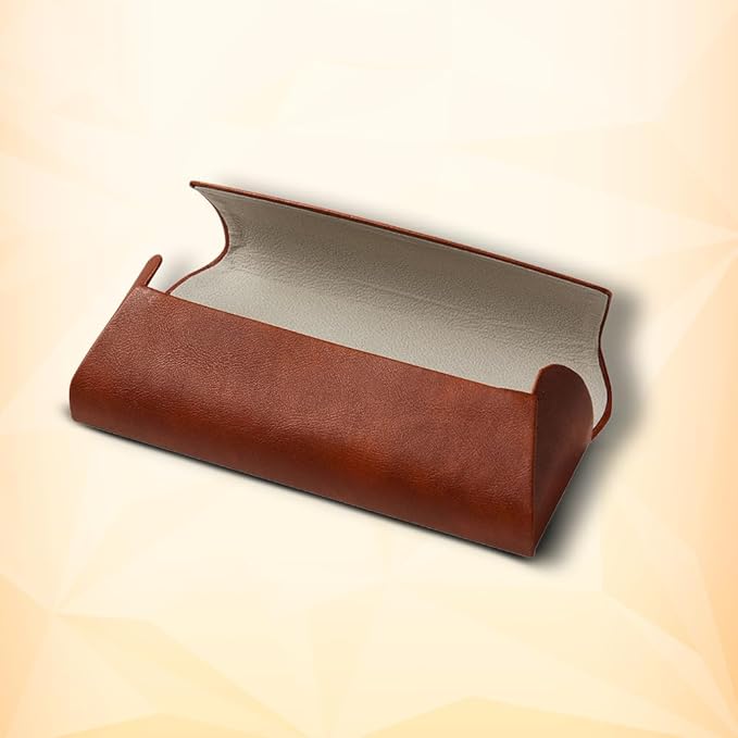 Triskel Curved-Top Eyewear Case – Hard Shell PU Leather Glasses Case with Soft Lining, Lightweight with Magnetic Closure