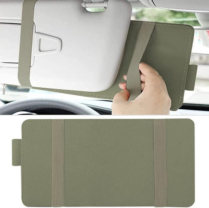 1 Pack Car Sun Visor Organizer, Sunglasses Holder for Car Sun Visor, Auto Interior Accessories Pocket Organizers Can Store for Sunglasses, Documents, Cards, Pen, Drivers License (Grey)