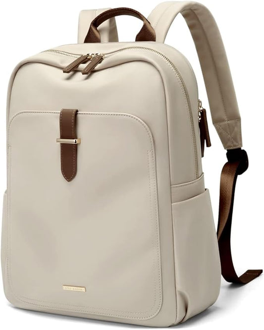 Laptop Backpack for Women,Carry on Travel Backpack Casual Work Business Backpacks Purse College,16 Inch,Apricot