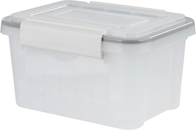 IRIS USA 4" x 6" |Made in USA| WeatherPro Photo Storage Box and Picture Containers, 7 Inner Cases for Tasks, Stickers, Ephemera, & Flashcards - Clear