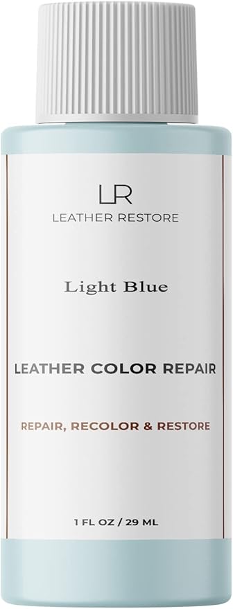 Leather Color Repair, Light Blue 1 OZ - Repair, Recolor and Restore Couch, Furniture, Auto Interior, Car Seats, Vinyl and Shoes