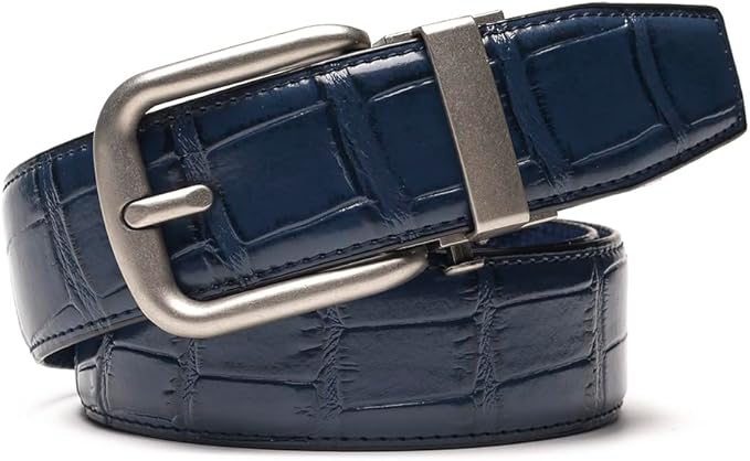 Fabio Valenti Men's Genuine Leather Ratchet Dress Belt with Automatic Buckle, Adjustiable Sizes, Handmade, All leather Strap