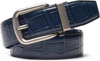 Fabio Valenti Men's Genuine Leather Ratchet Dress Belt with Automatic Buckle, Adjustiable Sizes, Handmade, All leather Strap