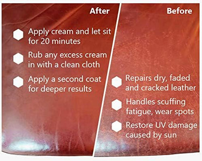 Skidmore’s Original Leather Cream, All Natural Non Toxic Water Repellent Formula Cleans, Conditions, and Protects your Leather, 16 Oz