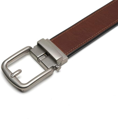 Fabio Valenti Men's Genuine Leather Ratchet Dress Belt with Automatic Buckle, Adjustiable Sizes, Handmade, All leather Strap