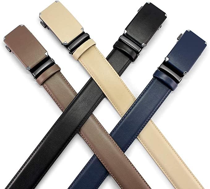 DOOPAI Belt Men, Ratchet Dress Adjustable 1 3/8" Sliding Leather Designer, Size Length Can be Cut, with Gift Box