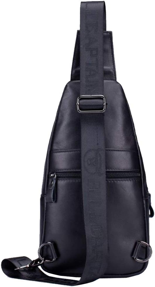 Hebetag Leather Sling Bag Crossbody Backpack for Men Women Outdoor Travel Shoulder Chest Pouch Casual Hiking Pack