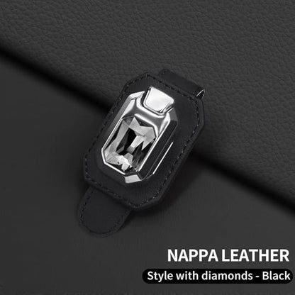 Sunglass Holder for Car Visor, Faux Leather Eyeglass Holder Clip for Car Sun Visor Organizer, Universal One Handed Operation Sun Glass Hanger, Car Interior Accessories for Women Man