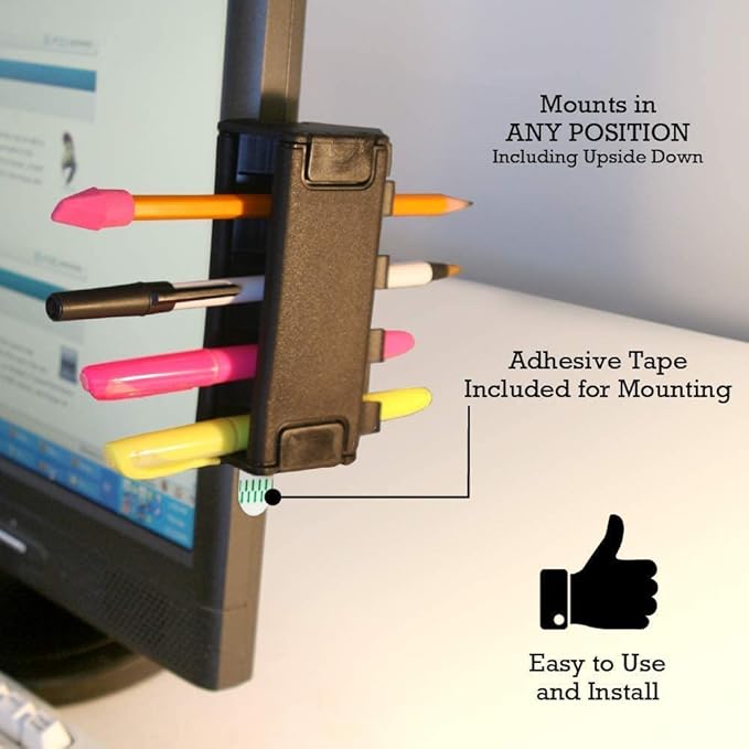 Easy To Use Products Pen Grip, Pencil Holder in Black (2 Pack)