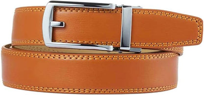 Tonywell Mens Leather Ratchet Belts with Click Buckle Perfect Fit Dress Belt 30mm Wide