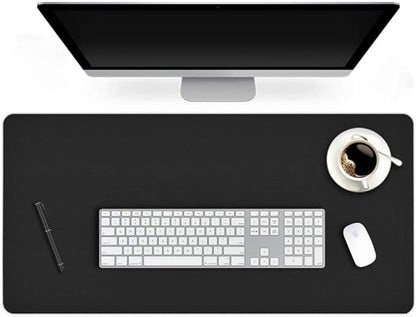 24 X 48 Inch Desk Blotter Pad on Top of Desks Waterproof PU Leather Mouse Pad Desk Writing Mat For Home Office Large Laptop Computer Gaming Under Keyboard Pad Desk Accessories for Women Men Kids Black