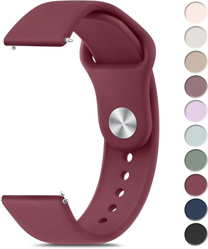 Meliya 22mm Watch Bands Quick Release Replacement Wristband, Soft Silicone Sport Replacement Straps for Men Women