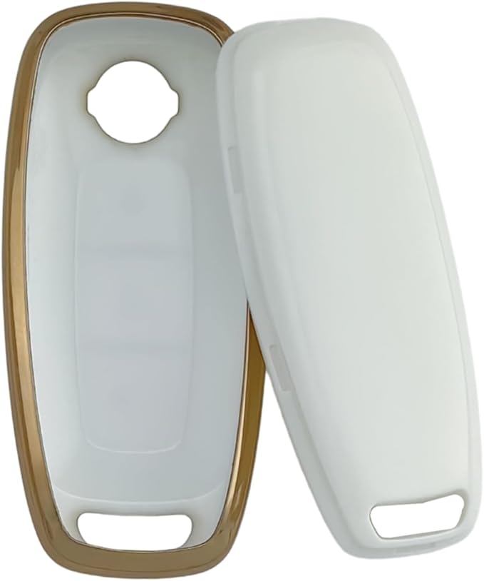 REPROTECTING TPU Key Fob Cover Compatible with Nissan Pathfinder Rogue Kicks (Black/White, 3 Buttons/TPU)