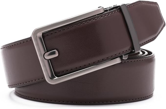 Fabio Valenti Mens Belt,Ratchet Belt Dress with 1 3/8" Genuine Leather with Easier Adjustable Buckle, Trim to Fit