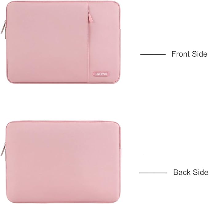 MOSISO Laptop Case 13.3 inch, 13-13.3 inch Laptop Sleeve Compatible with MacBook Air/Pro 13/Pro 14 M5 M4 M3 M2 M1, HP Dell ASUS Lenovo,Polyester Vertical Computer Sleeve Bag with Pocket, Pink