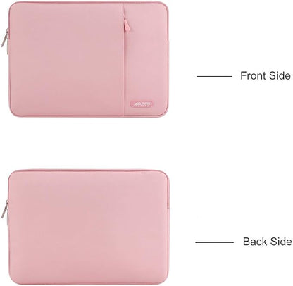 MOSISO Laptop Case 13.3 inch, 13-13.3 inch Laptop Sleeve Compatible with MacBook Air/Pro 13/Pro 14 M5 M4 M3 M2 M1, HP Dell ASUS Lenovo,Polyester Vertical Computer Sleeve Bag with Pocket, Pink