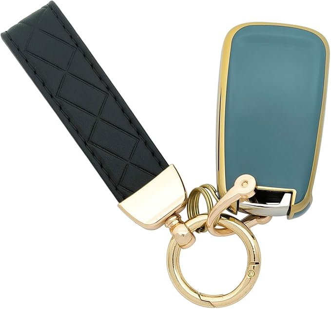 TPU Protective Key Fob Cover Case Compatible with 2010-2019 Chevy Equinox,2011-2016 Cruze Malibu Camaro Trax Impala Sonic Buick Lacrosse Regal Verano Trunk Keyless Entry Key Fob (Blue)
