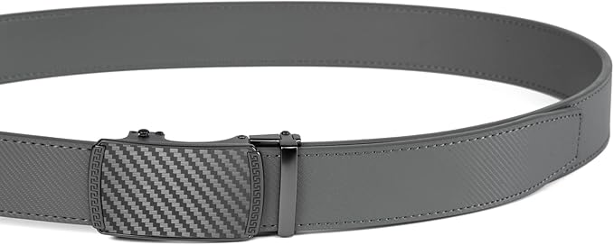 Founders & C Men's Ratchet Belt 1 3/8",Leather Dress Belt Adjustable with Click Sliding Buckle Trim to Exact Fit