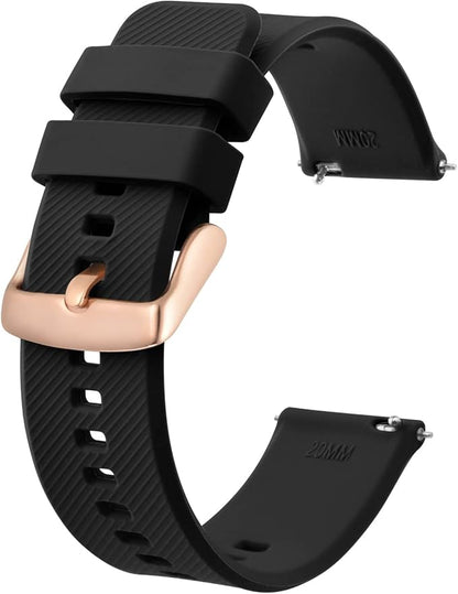 BISONSTRAP Watch Strap 18mm 19mm 20mm 21mm 22mm, Quick Release Silicone Watch Bands for Men Women
