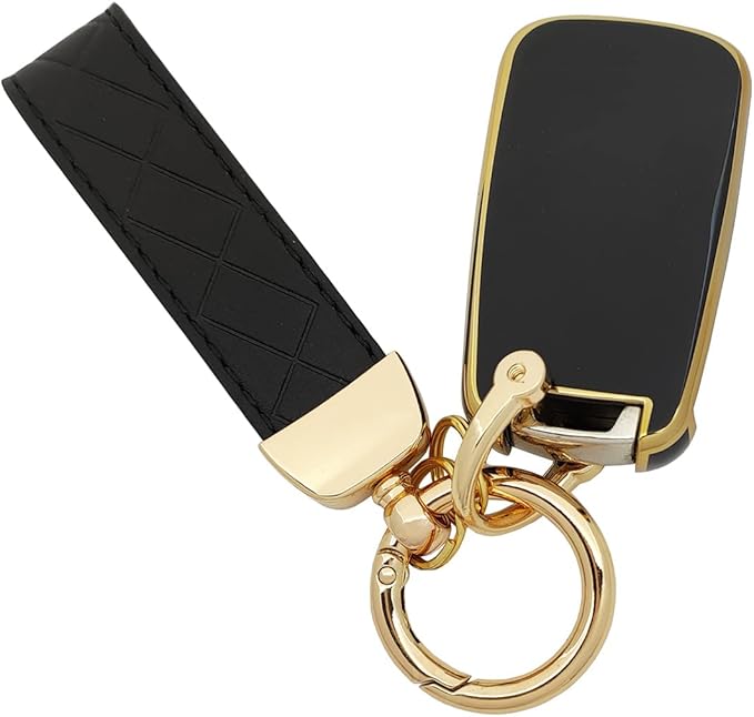 TPU Protective Key Fob Cover Case Compatible with 2010-2019 Chevy Equinox,2011-2016 Cruze Malibu Camaro Trax Impala Sonic Buick Lacrosse Regal Verano Trunk GMC Keyless Entry Key Fob (Black)